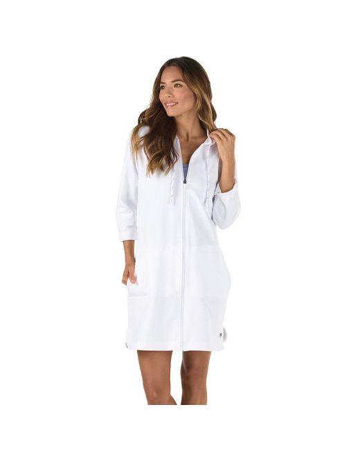 UV Cover Up Aquatic Quarter Sleeve Robe Solid Costumi da Bagno di Speedo in White