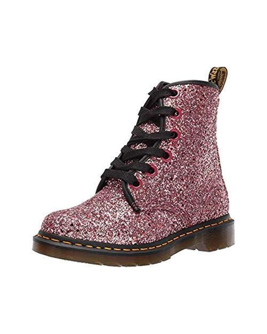 Dr. Martens Pink S 1460 Farrah Chunky Glitter Festival Fashion Ankle Boots