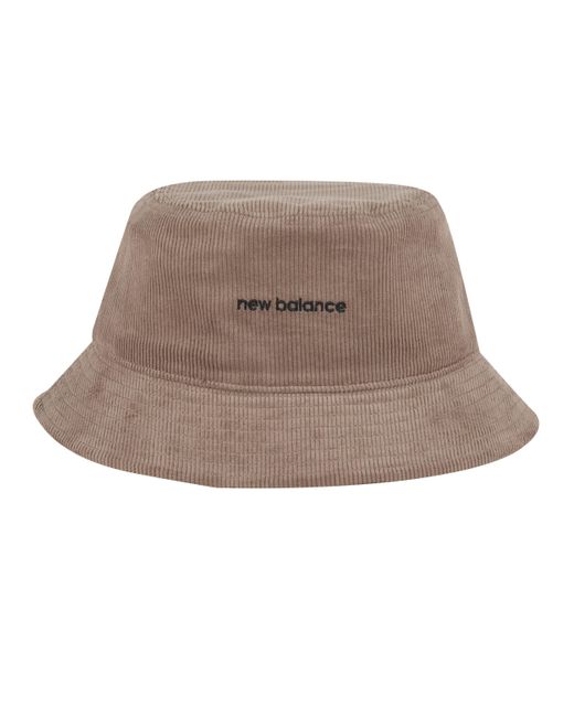 New Balance Brown , , Washed Corduroy Bucket Hat, Stylish And Functional For Everday Wear, One Size, Mushroom