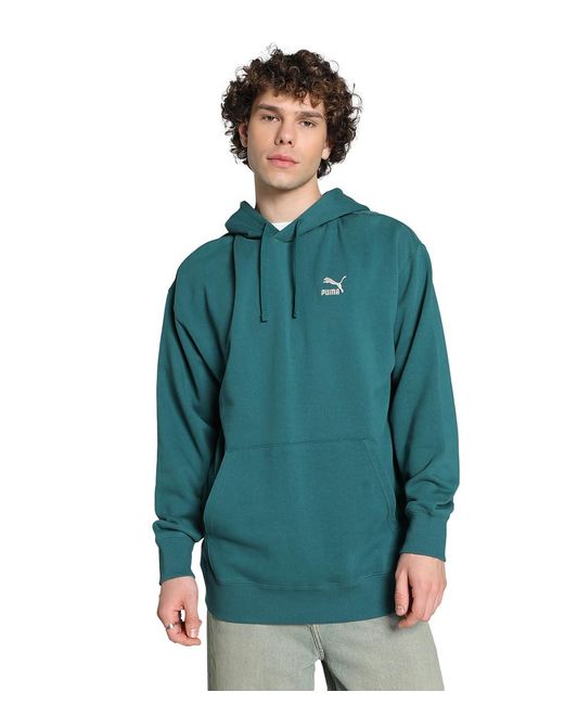 Felpa con Cappuccio Better Classics S Cold Green di PUMA da Uomo