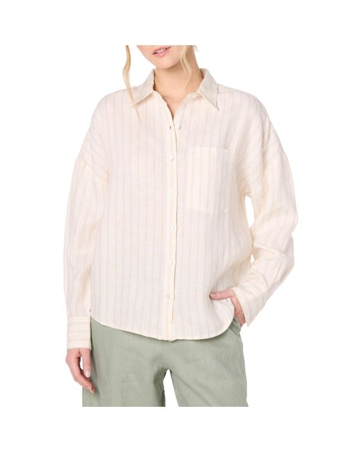 The Drop White 's Avila Classic Linen Button Down