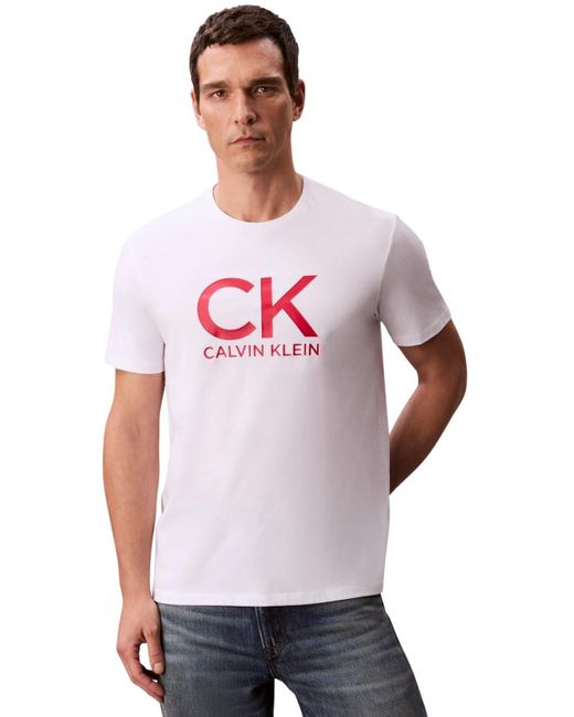 Calvin Klein Jeans Ss 30s Eu Ck Calvin Graphic Tee Lv04rd819g Grafische T-shirts in het White voor heren