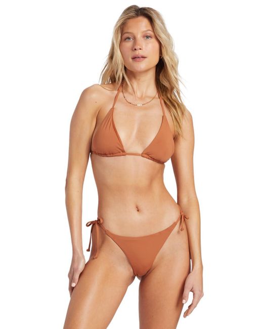 Sol Searcher Multi Tri Parte Superiore del Bikini di Billabong in Brown