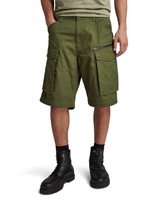 G-Star RAW Green Rovic Zip Relaxed Shorts for men