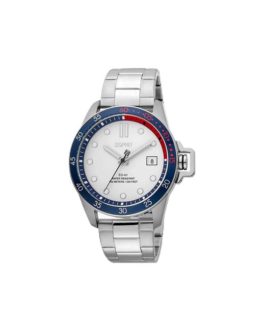 Orologio da uomo con cinturino in acciaio inossidabile argentato di Esprit in Blue
