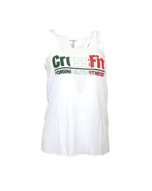 Reebok Crossfit White Italy Ruched Tank Top A76983