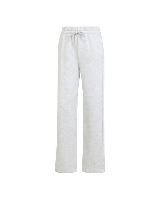 Adidas Essentials Small Logo Feel Cozy Open Hem Pants in het Gray
