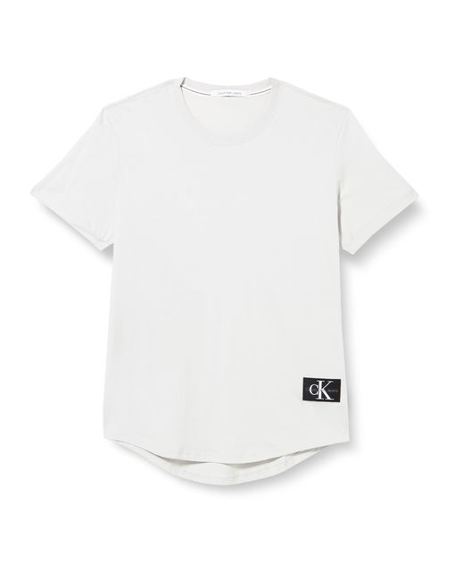 Calvin Klein Jeans Badge Turn Up Mouw S/s Gebreide Tops in het White voor heren