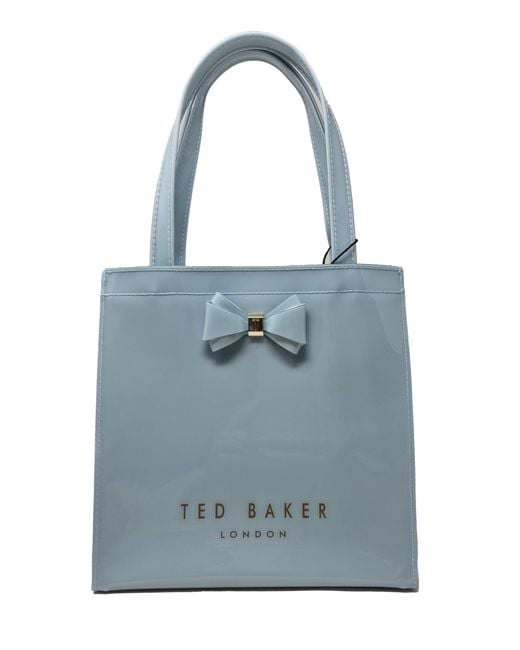 Ted Baker Aracon S Plain Bow Icon Shopper Bag Size Small In Light Blue