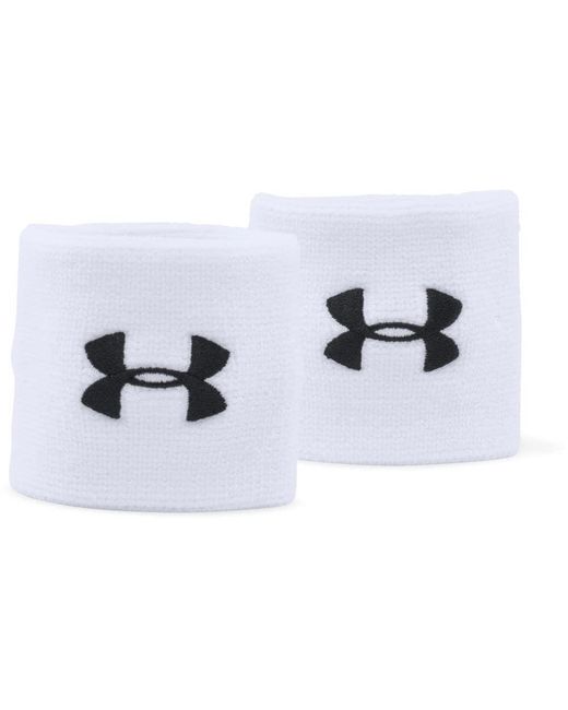 Under Armour Men's 3" Performance Wristband - 2-pack, White (100)/black, One Size Fits All