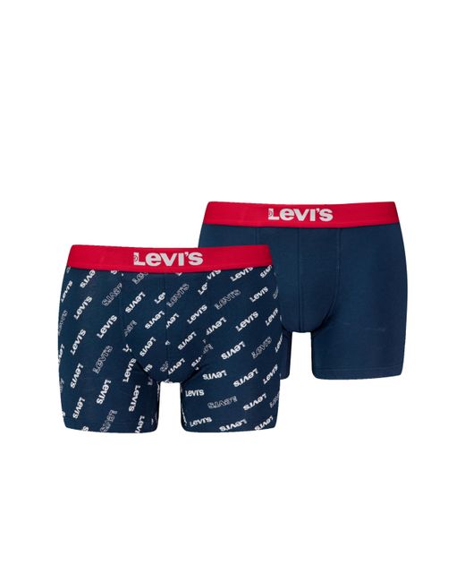 Levi's Blue Logo All-over Print Organic Cotton Boxer Briefs for men