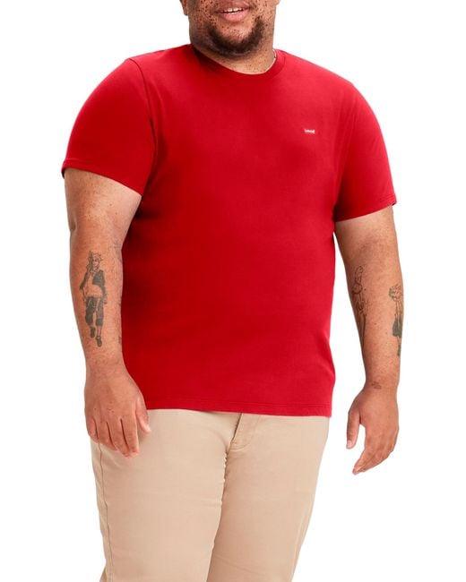 Levi's Red Big & Tall Original Housemark Tee T-shirt for men