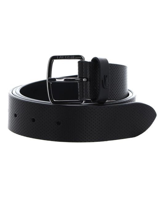 Casual Punch Leather Belt W125 Noir Lacoste pour homme en coloris Black