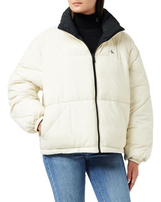 Calvin Klein White Reversible Quilted Puffer Padded Jackets