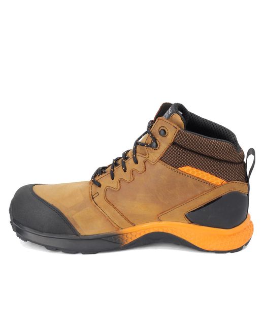 Timberland Brown Mens Mid Athletic Hiker Wateproof Composite Toe Work Reaxion Nt Wp for men