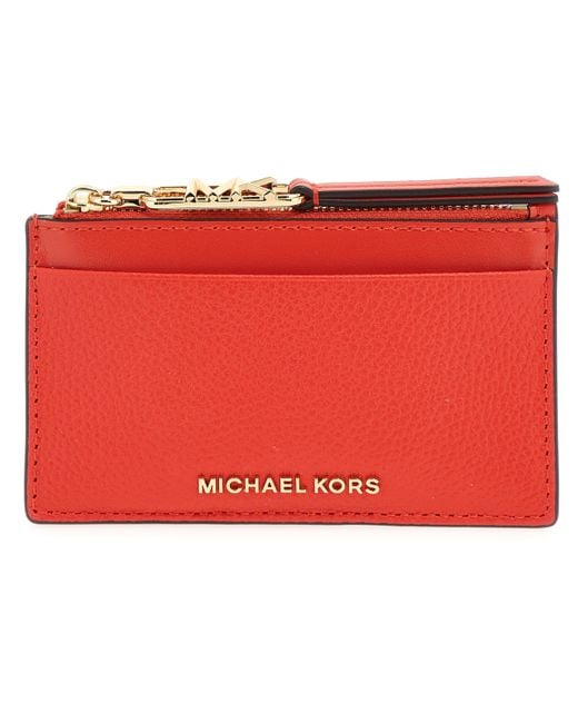 Michael Kors Sm Zip Card Case Hand Bag in het Red