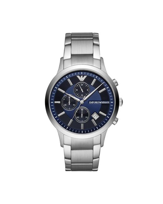 Emporio Armani Dress Watch in Silver (Metallic) for Men Lyst