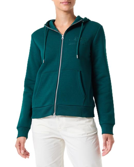 Reg Tonal Shield Zip Felpa con Cappuccio di Gant in Green