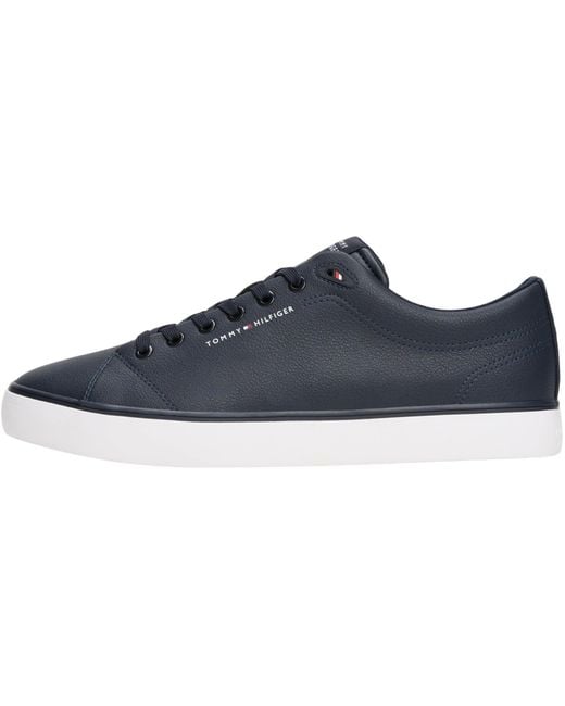 Tommy Hilfiger Core Low Top Leather Vulcanized Sneakers Voor in het Blue voor heren