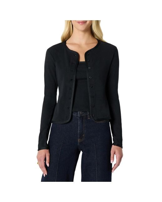 Amazon Essentials Black Slim-fit Ribbed Cardigan & Cami Set With Removable Straps