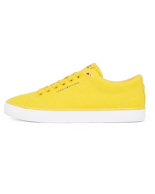 Tommy Hilfiger Yellow 's Core Canvas Low Top Vulcanised Trainers for men