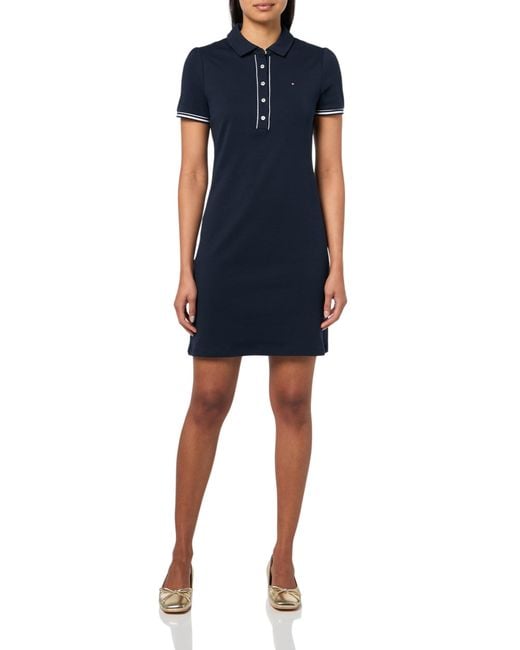 Tommy Hilfiger Blue Short Sleeve Collared Polo Dress Lässiges Kleid