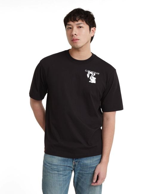 G-Star para Hombre Camiseta Industry Back Graphic Boxy G-Star de hombre de color Black