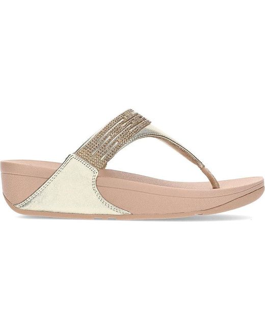 Fitflop Black Post Sandals - Rose Gold