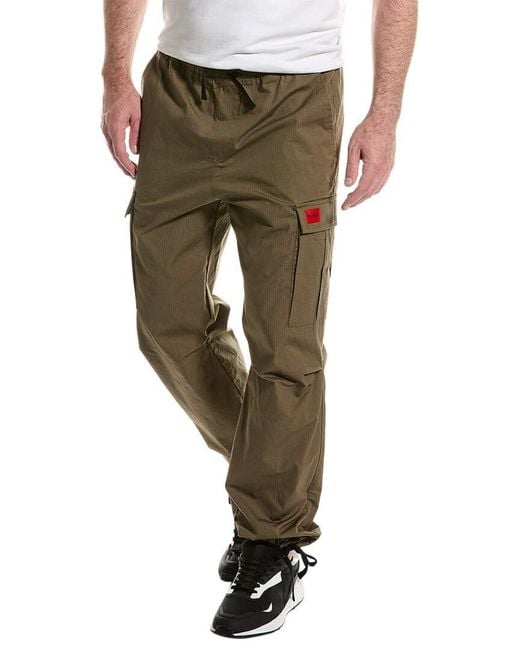HUGO Green Relax Fit Cuffed Cargo Trousers Pants for men