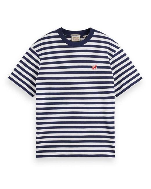 Scotch & Soda Blue Shirt Core - The Free Spirit Peace Bird Striped