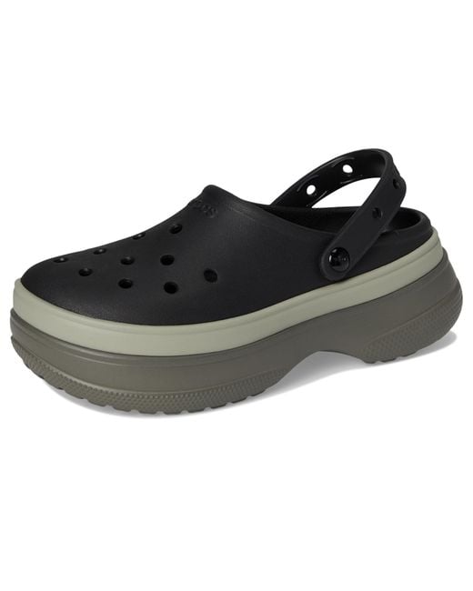 CROCSTM Classic Stacked Clogs Platform Platform Black 7