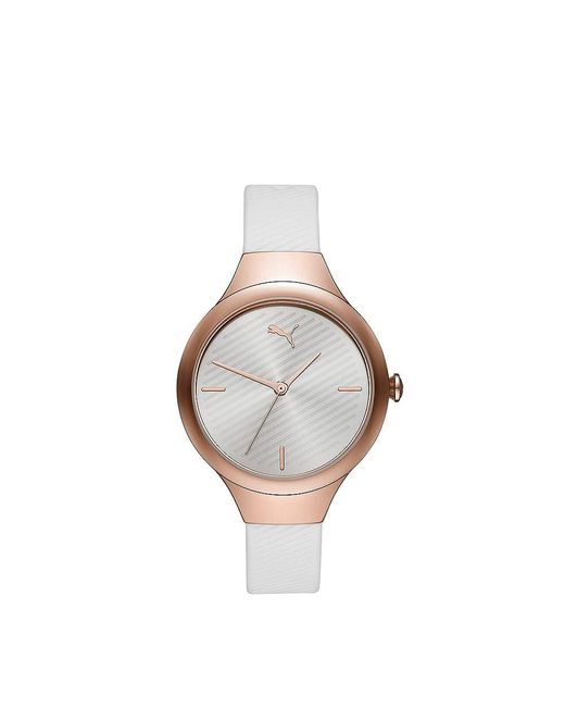 Reloj para mujer Contour en tono oro rosa con tres agujas PUMA de color  Blanco - 23 % de descuento - Lyst