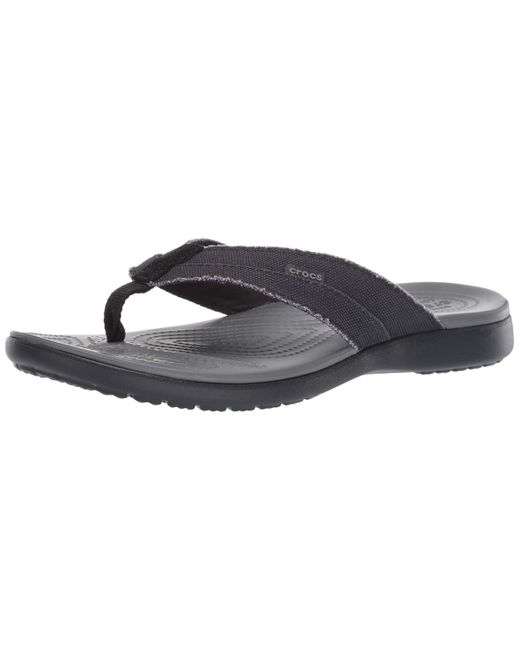 CROCSTM Gray Santa Cruz Canvas Flip Flops | Sandals For for men