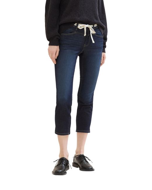Tom Tailor Blue Alexa Straight Cropped Jeans
