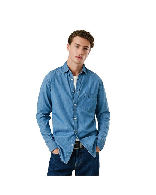 Pepe Jeans Klassiek Slank Overhemd in het Blue voor heren