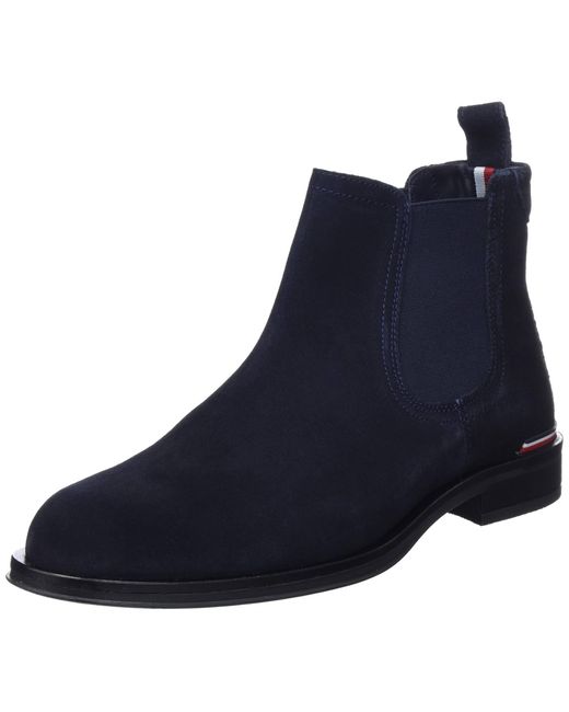Tommy Hilfiger Blue Low Boot Core Suede Chelsea for men