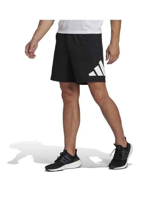 Adidas Originals Black Train Essentials Logo Training Shorts for men