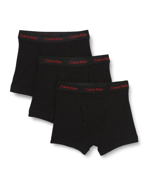 Calvin Klein 3er Pack Boxershorts Trunks Baumwolle mit Stretch in Black für Herren