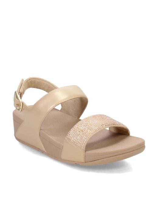 Fitflop Metallic Lulu Crystal Embellished Back-strap Sandals Wedge