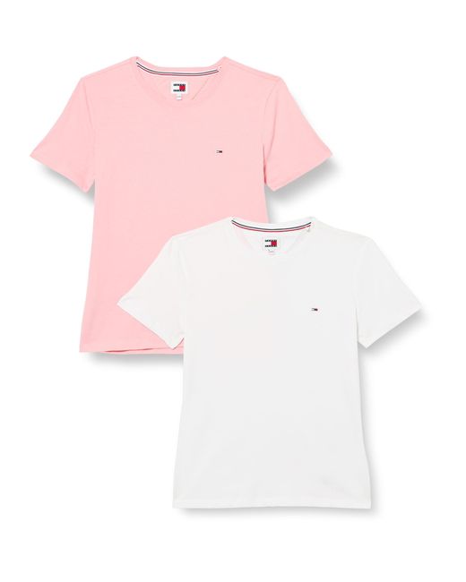 Tommy Hilfiger Pink T-Shirts Kurzarm Tjw 2Pack Soft Jersey Tee Rundhalsausschnitt