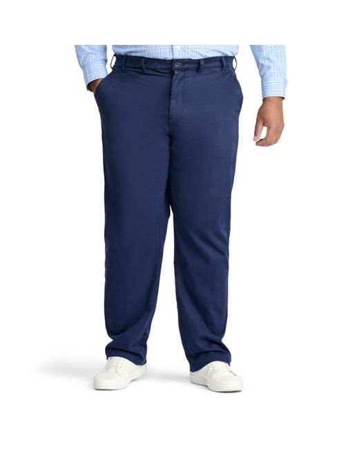 Izod Blue Big And Tall Performance Stretch Flat Front Pant for men