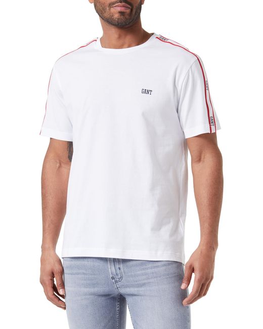 GANT Shoulder Tape Ss T shirt in White for Men Lyst UK