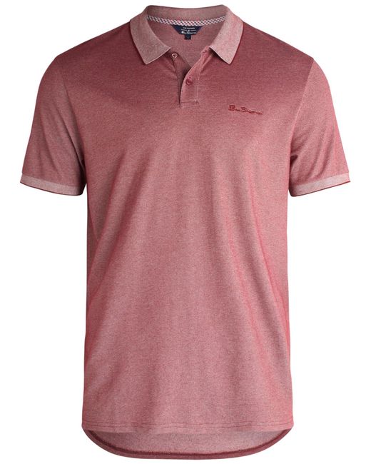 Ben Sherman Pink Regular Fit 2-button Short Sleeve Shirt - Casual Stretch Polo For for men