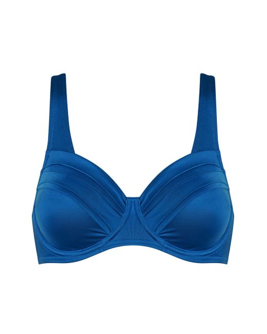 Triumph Blue Solid Splashes W Bikini Top