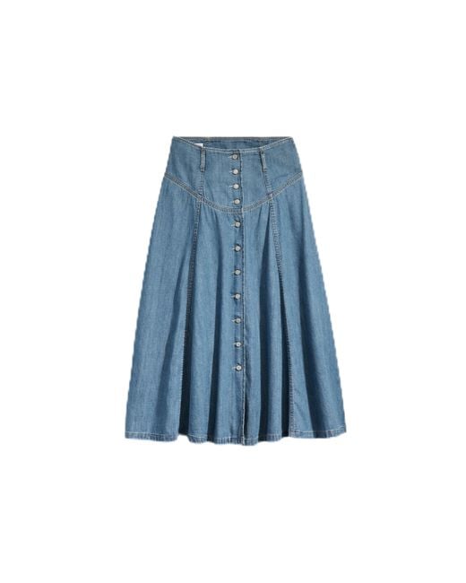 Levi's Blue Button Frnt Circle Skirt