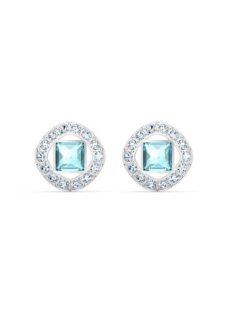 Swarovski Angelic Square Stud Earrings in Blue Lyst