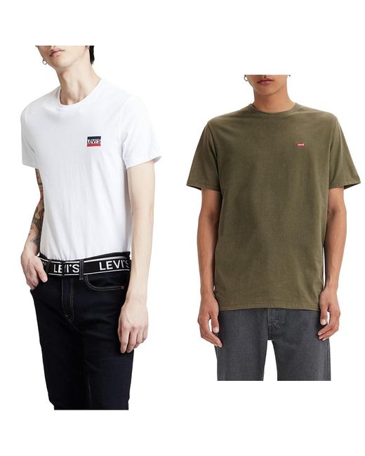 Levi's T-Shirt Sportwear White/Mineral Black S T-Shirt Olive Night S in Green für Herren