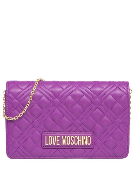 Borsa a tracolla lettering logo di Love Moschino in Purple