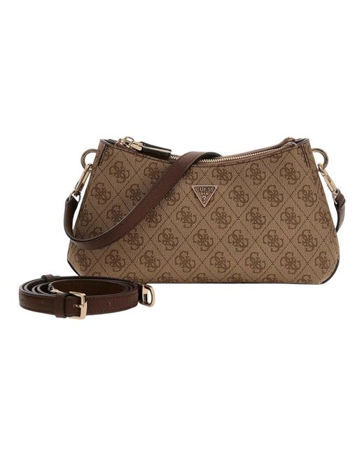 GUESS Noelle Mini Umhängetasche In Sand – Logo-Detail, Stylisch & Praktisch
