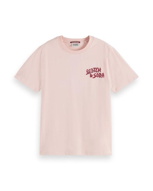 Scotch & Soda Pink T-Shirt Front Back Artwork Regular T-Shirt